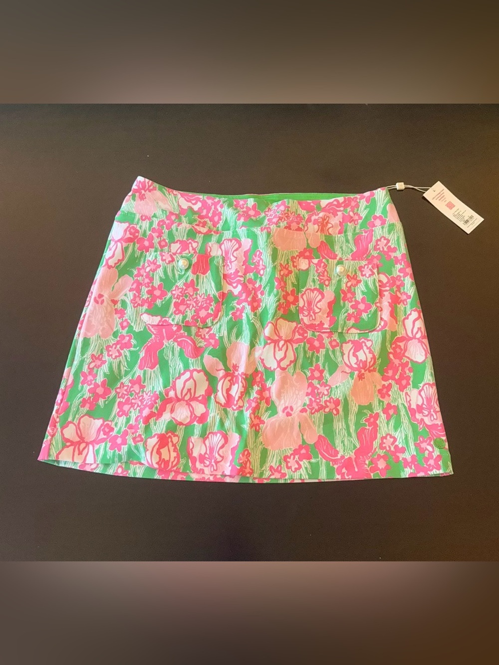 Lilly Pulitzer Pink and Green Floral Mini Skirt